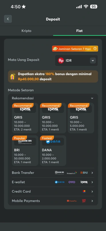 Deposit Dengan APP di BC Game