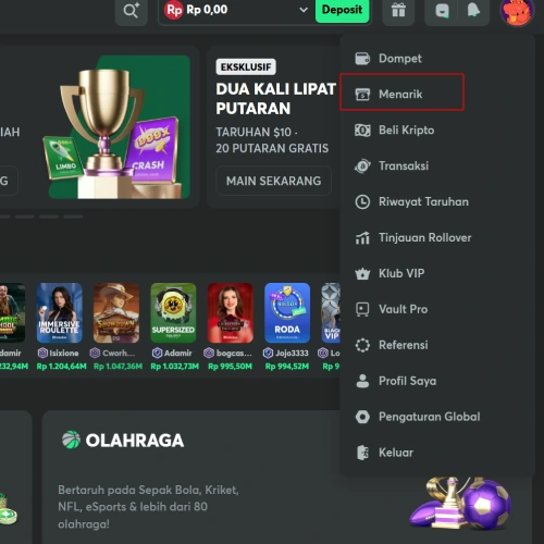 Langkah 1 Masuk Ke Halaman Penarikan - BC Game Indonesia