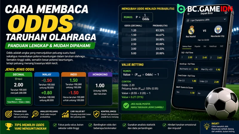 Cara Membaca Odds Taruhan Olahraga - BC Game Indonesia