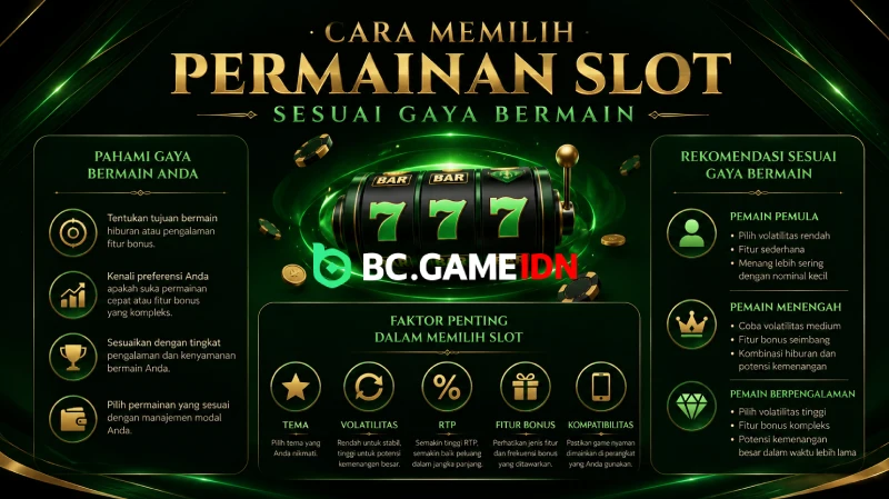 Cara Memilih Permainan Sesuai Gaya Bermain - BC Game Indonesia