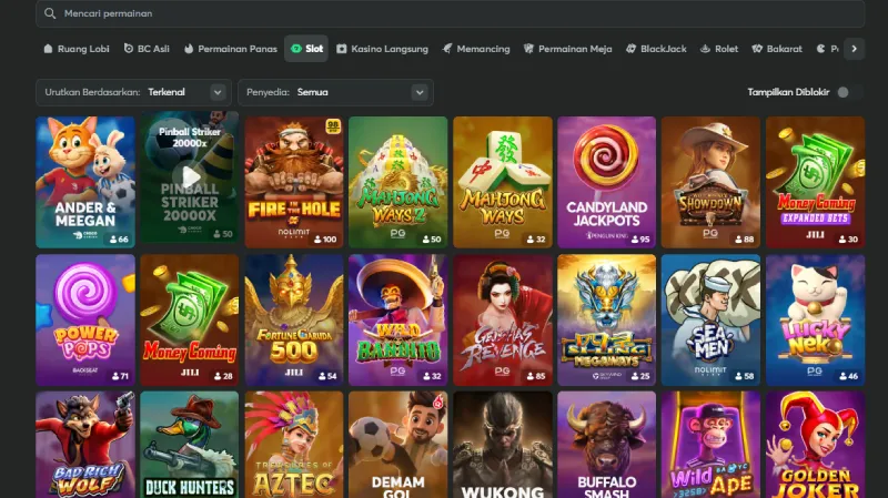 Cara Menemukan dan Memeriksa Game di Lobi BC Game