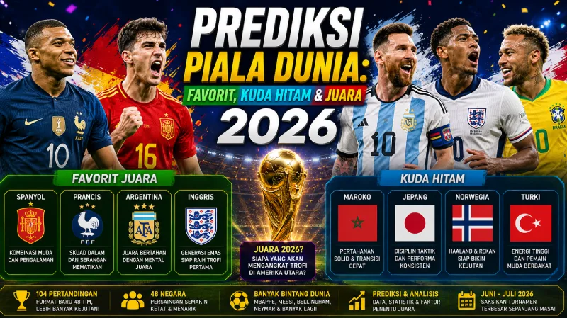 Prediksi Piala Dunia 2026 - Favorit, Kuda Hitam & Juara