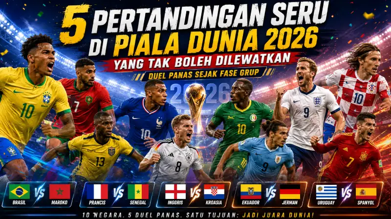5 Pertandingan Seru di Piala Dunia 2026 yang Tak Boleh Dilewatkan - Duel Panas Sejak Fase Grup