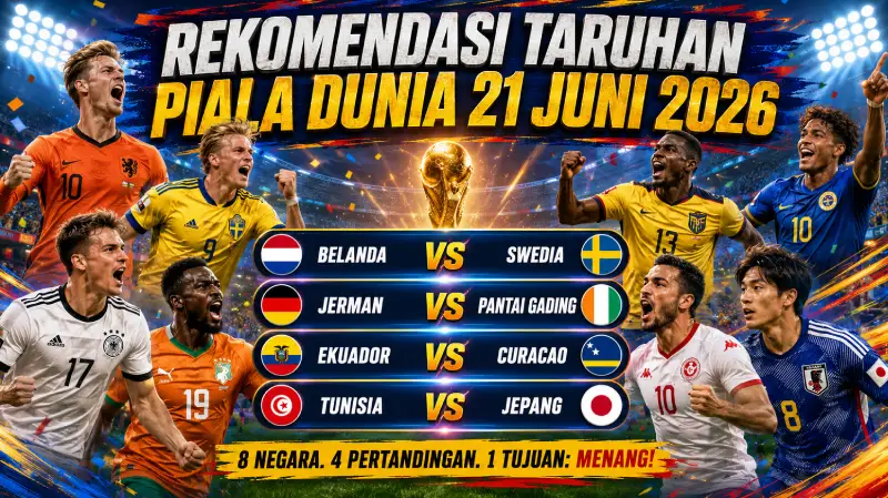 Rekomendasi Taruhan Piala Dunia 21 Juni 2026