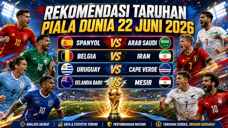 Rekomendasi Taruhan Piala Dunia 22 Juni 2026