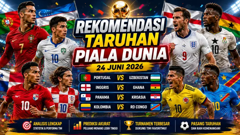 Rekomendasi Taruhan Piala Dunia 24 Juni 2026