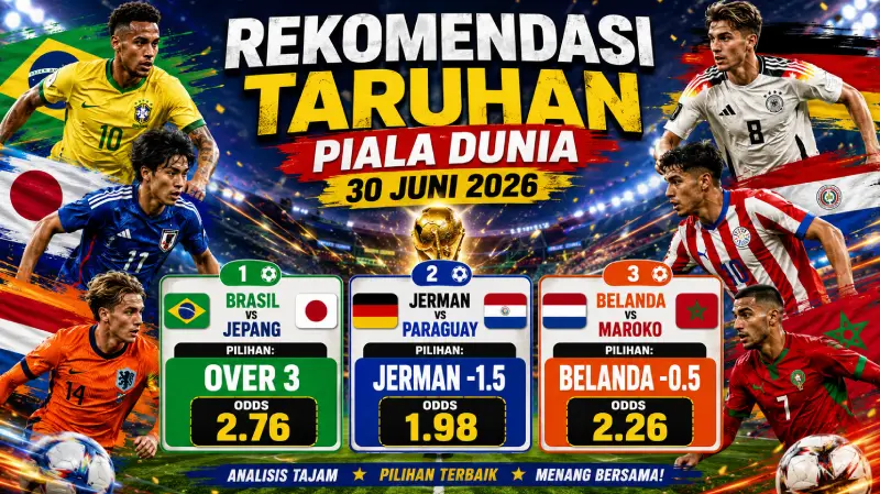 Rekomendasi Taruhan Piala Dunia 30 Juni 2026