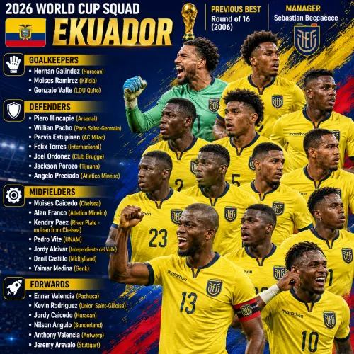 Squad Ekuador di Pertandingan Piala Dunia 2026