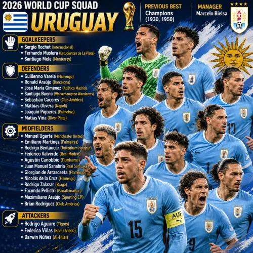Squad Uruguay di Pertandingan Piala Dunia 2026