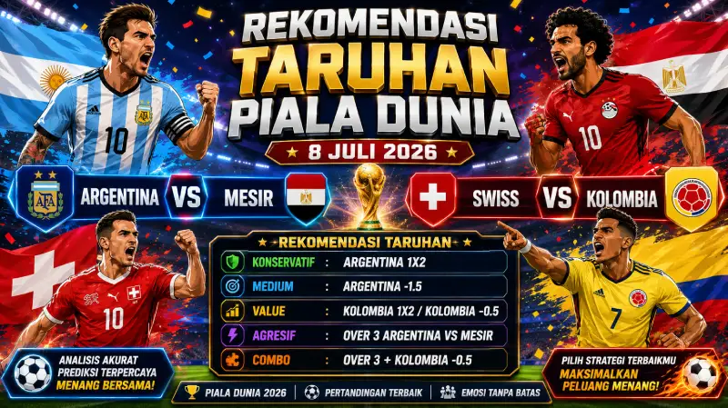 Rekomendasi Taruhan Piala Dunia 8 Juli 2026